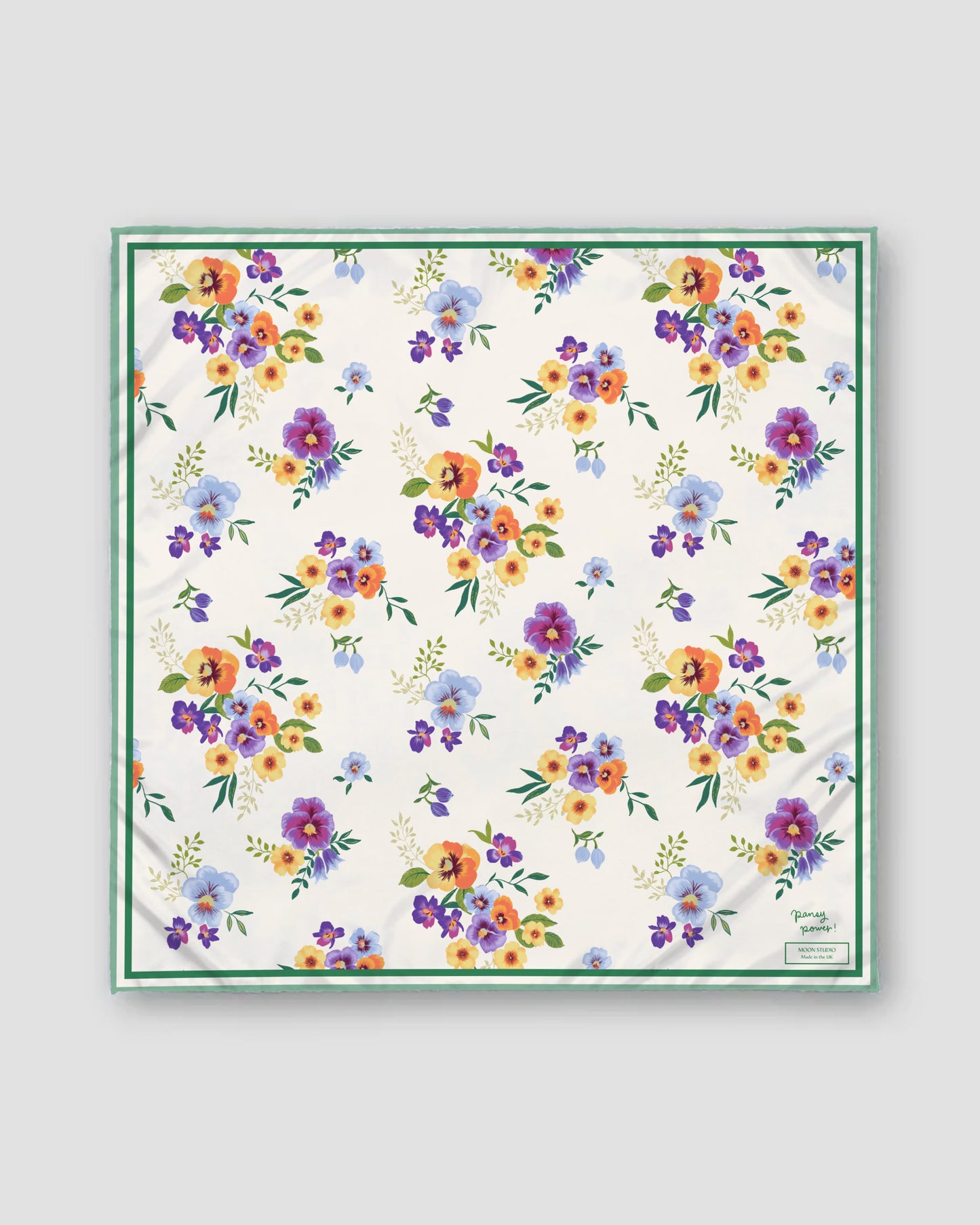 Printed in UK Silk Twill Scarf (Pansy Power!)