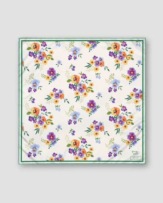 Printed in UK Silk Twill Scarf (Pansy Power!)